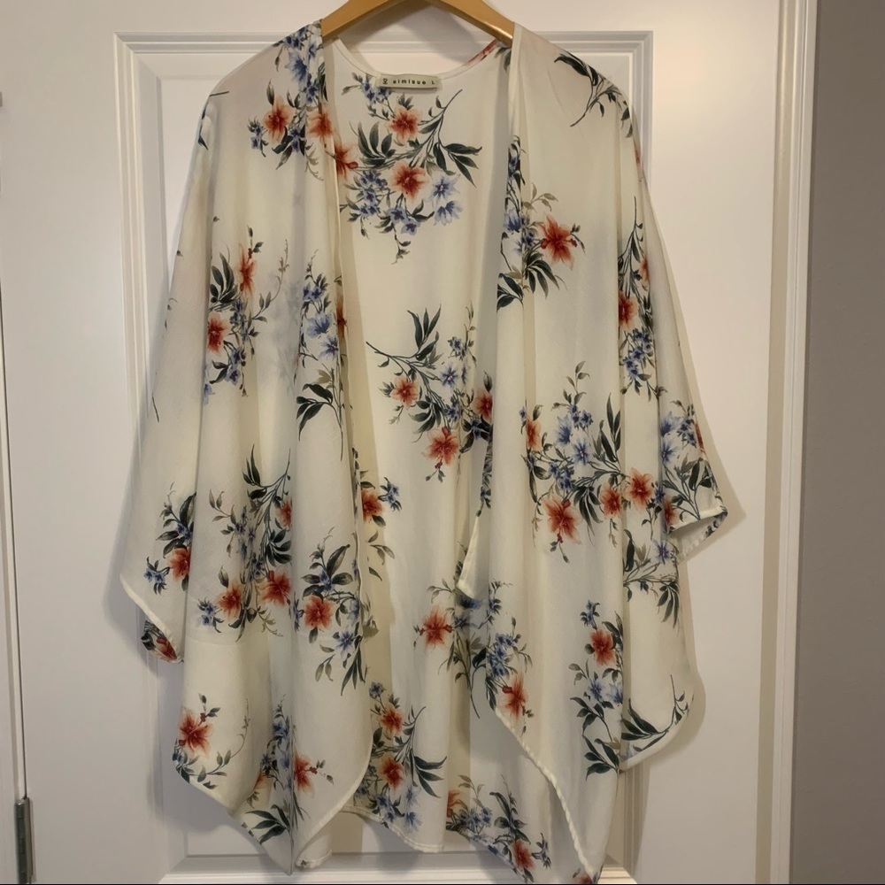 White Floral Kimono - Picture 3 of 6